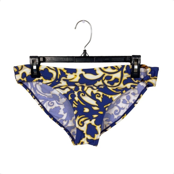 Boden Bikini Bottom Bathing Purple Yellow Printed Ring Detail Beach Size US 10 - Picture 1 of 5